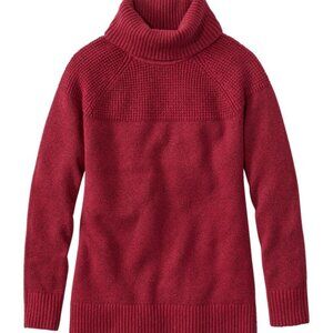 LL Bean Women's All-Day Waffle Sweater, Turtleneck, Petite Small